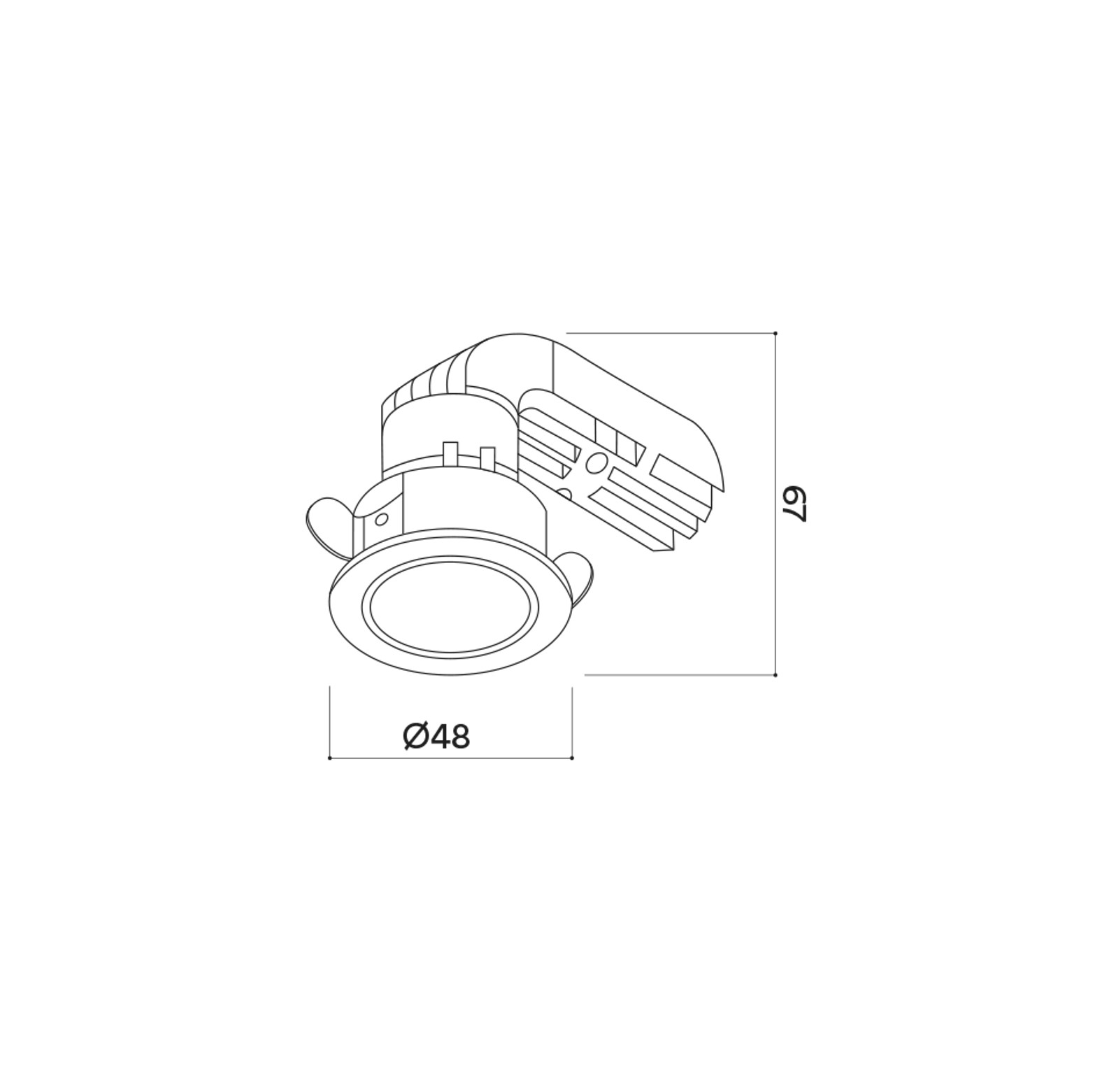 Puk mini downlight 48mm serie