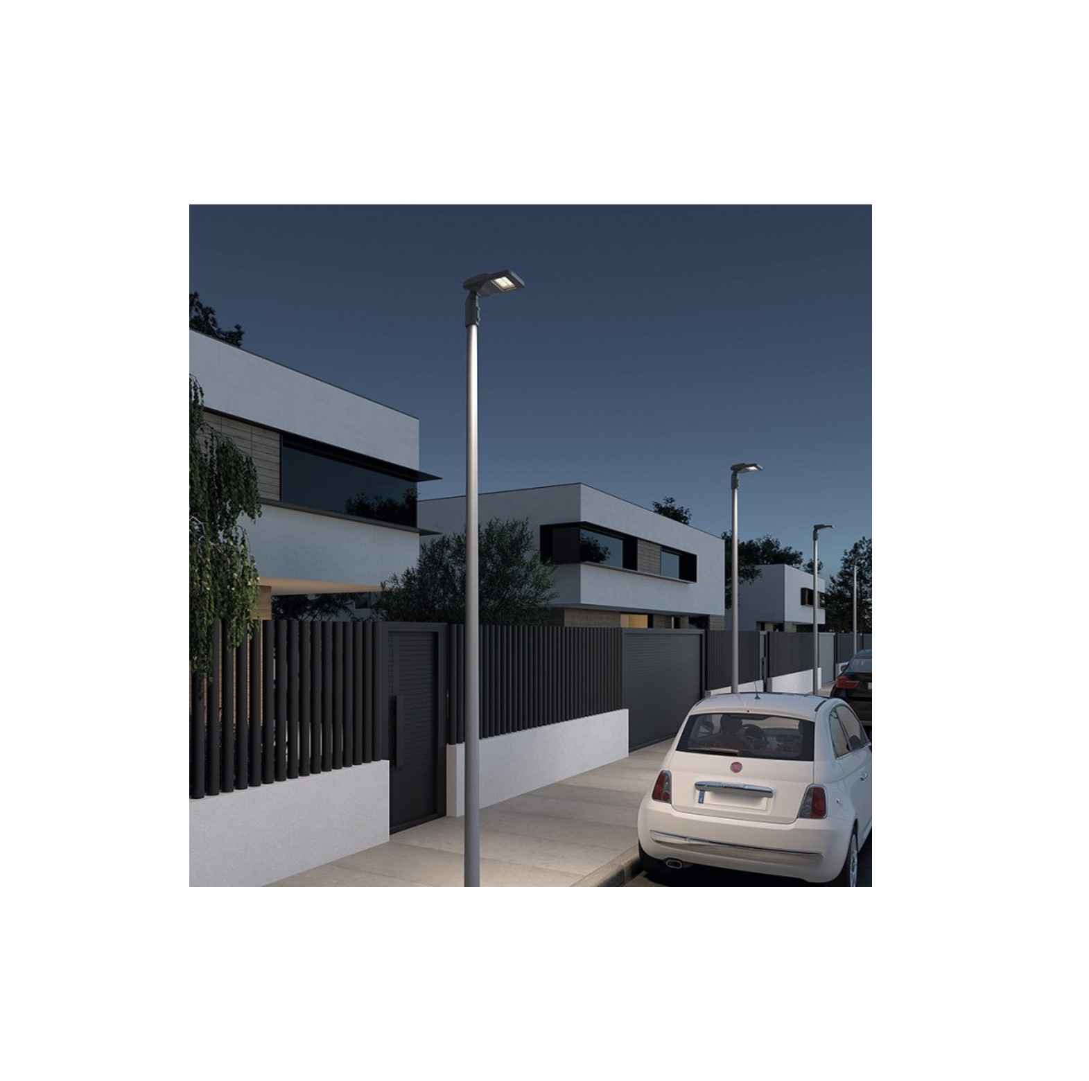 Fender, straatverlichting compact in diverse vermogens, lichtkleuren en lichtuitstralingshoeken