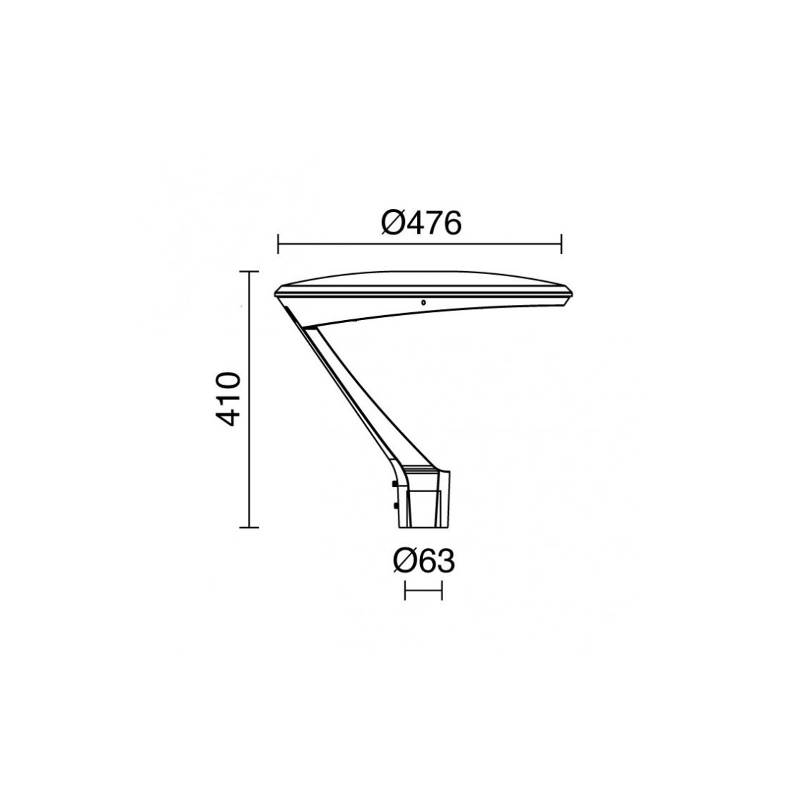 E_Vent_1001A-L3140A90 - tekening van de afmetingen