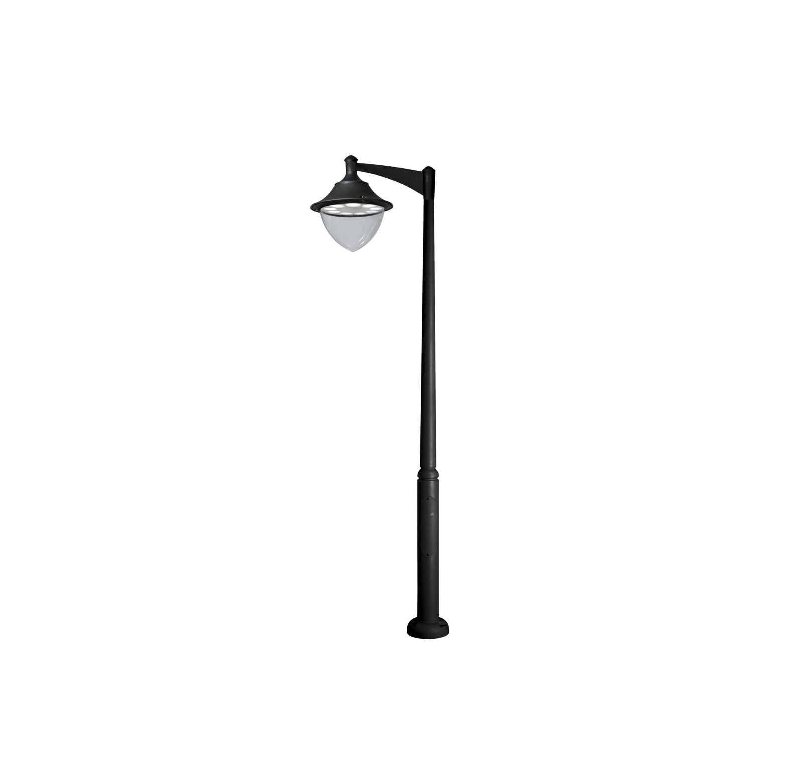 Paal opsteekarmatuur, type Gunther, klassiek armatuur met verwisselbare led units, by Lumilab